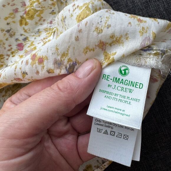 J.Crew Cotton-voile button-front top in soft posies Sz S - Picture 4 of 13